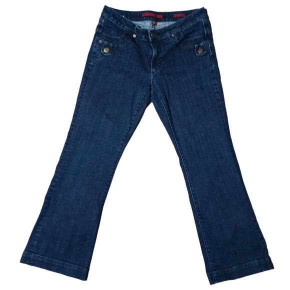 Banana Republic Jeans Limited Edition Womens Size 8 S Boot Cut Dark Denim Short - Picture 2 of 15